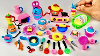 Miniature Kitchen Set Using Air Dry Clay | Realistic DIY Mini Kitchen | Satisfying Craft Tutorial