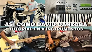 Así Como David Danzaba | Ministerios De Alabanza | En 4 Instrumentos!! 🥁🎸🎹🎸