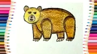 भालू  कैसे बनाए,how To Draw BEAR Drawing,BEAR EASY Drawing, भालू बनाना सीखें,भालू का आसान चित्र बनाए