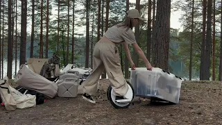 My first camp trip. With a French bulldog.
