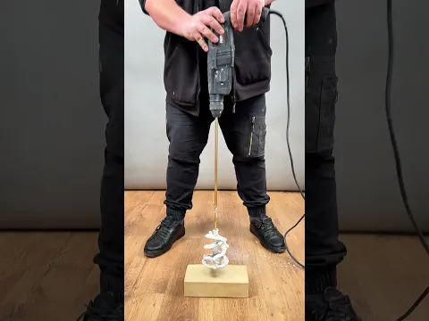 Mixing paddle clogged? Clean it with a rotary hammer!