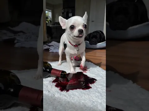 World's Naughtiest Chihuahua Spills Red Wine 😂🍷