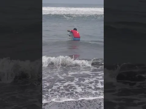 asi se pesca con atarraya en mar picado #shorts