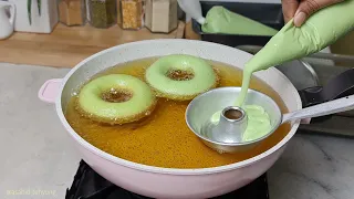 PRAKTIS BANGET SEKALI CELUP LANGSUNG JADI , BIKIN DONAT CAIR PAKAI RAGI