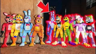 ALL ROCKSTAR ANIMATRONICS vs ALL GLAMROCK ANIMATRONICS! (GTA 5 FNAF Mods)