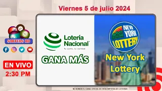 Lotería Nacional Gana Más y New York Lottery en VIVO │Viernes 5 de julio 2024  – 2:30 PM