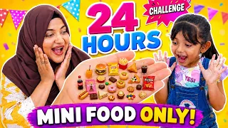 24 Hours MINI FOOD Challenge with My 6 Year Old! 🍟🍩