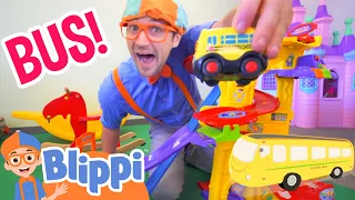 Blippi Plays with Toy Bus and More! 🚌 | Learn Colors Indoor Playground | Educational Videos For Kids