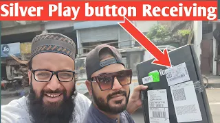 Silver Play button riceving Maroof Raza khan Alhamdulillah