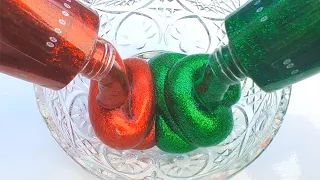 Making Slime With Green And Red Glitter Glue! Will IT Slime?ASMR