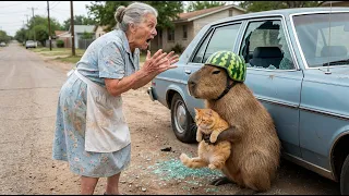Capybara Broke The Car To Rescue The Cat