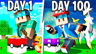 I Spent 100 DAYS In LUCKY BLOCK PIXELMON! (Pokémon in Minecraft)