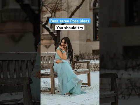 Easy & Elegant Poses in Saree | Saree pose in snow | Minisha Pathak #shorts #saree #pose