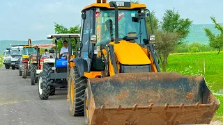 Jcb 3dx loading Mud in TATA Tippers Tractors Swaraj 855 New Holland 3630 Tractor newjcb Thar Truck