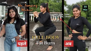 30 min Full Body Fat Burn HIT (NO JUMPING) - Ab, Core, Arm, Back, Leg, Thigh & Cardio ~ Aarti sahu