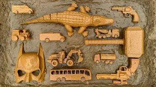 Membersihkan Mainan Mobil Truk Molen, Truk Tangki, Excavator, School Bus, Mobil Ambulan, Kereta Api