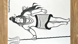 Lord Shiva Drawing,  Mahadev Drawing, Maha shiv ratri Drawing