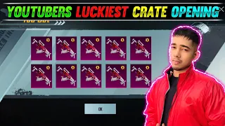 Top 10 YouTubers Luckiest Crate Opening - Part -2 😱🔥 || Crate Opening BGMI || Scout, Dynamo, Payal