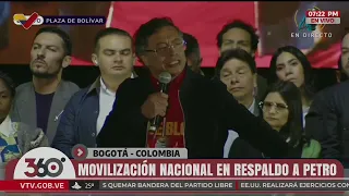 Gustavo Petro, espectacular discurso en la Plaza de Bolívar tras ser sancionado por Estados Unidos