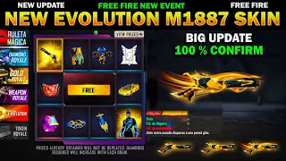 NEW EVO M1887 GUN SKIN FREE FIRE NEW UPDATE || NEW EVO M1887 SKIN || NEW EVOLUTION GUN IN FREE FIRE