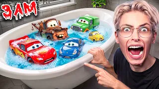 Я КИНУЛ В ВАННУЮ БОМБОЧКИ LIGHTNING MCQUEEN В 3 НОЧИ!!