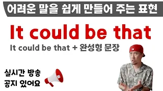 영어회화 TIP💡 It could be that + 문장