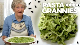 94 year old Isolina makes 'taggiaen' pasta with basil pesto! | Pasta Grannies