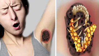 ASMR Underarm Ingrown Hair Removal - Armpit Treatment / Removal Animation - 겨드랑이 포도털 및 겨드랑이 치료 # 39