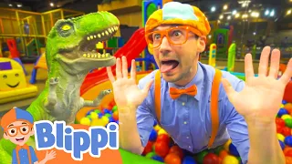 Blippi Plays with Colorful Balls at Kinderland! 🌈🟢🔴 Playground Fun for Kids