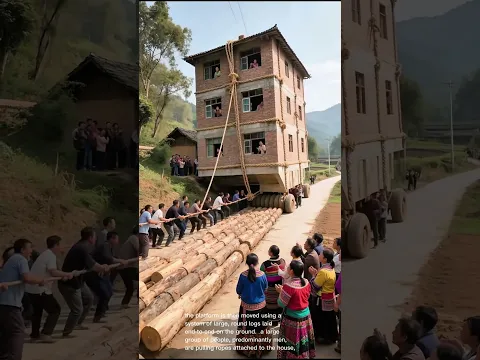 Incredible! Entire House Moved by Human Power! (Village Teamwork)