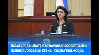 BOLALARGA NISBATAN ZO'RAVONLIK SODIR ETGANLIK UCHUNJAVOBGARLIK KESKIN KUCHAYTIRILMOQDA