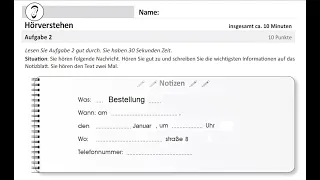 #2 ÖSD A1   - Hörverstehen / Aufgabe 2
