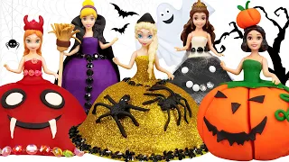 5 Halloween Dresses out of Clay for Disney Princesses