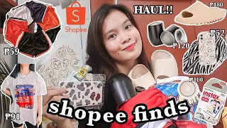 huge shopee haul 💸 | MUST HAVES!! (vintage shirts, phone cases, slippers, accesories & more!)