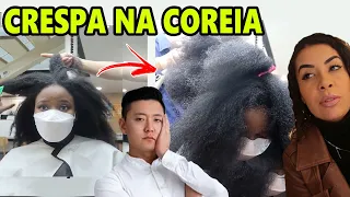 MULHER CRESPA FOI NO SALÃO NA COREIA