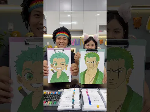 Which painting do you like better? 🎨✍️🤔 #shorts #drawing #onepiece #zoro
