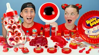 ASMR Mukbang Color food challenge 레드 푸드 챌린지 Red dessert Eating show