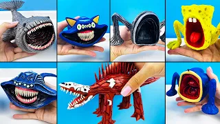Making monsters with CLAY 🌊 Bloop & Sea Eater & El Gran Maja & Infected Sky & Shin Sonic & SpongeBob