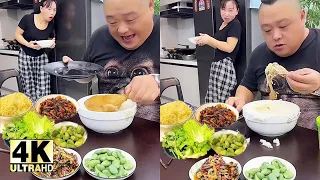 Funny Husband and Wife Eating Show - Epic Food Battle! 🤣😂#asmr #美味しい食べ物#食べ物