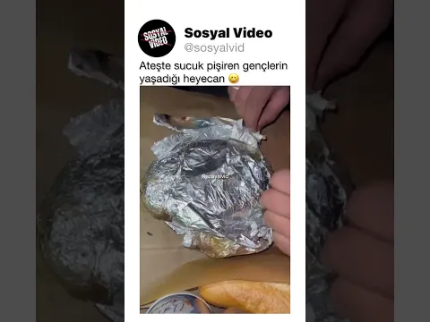 Ateşte sucuk pişiren gençlerin yaşadığı heyecan 😄