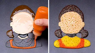 SQUID GAME Pancake Art Challenge | Oddly Satisfying Cake Art by Yummy Cookies