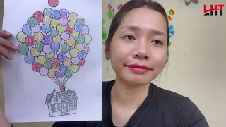 Vẽ ngôi nhà bóng bay