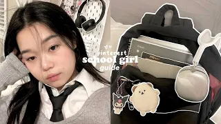 PINTEREST SCHOOL-GIRL 101📓☁️: Romanticizing school, grwm, room tour, studying etc.