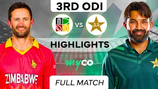 Pakistan vs Zimbabwe | Full Match Highlights | 3rd ODI - Bulawayo | @mycoentertainmentofficial