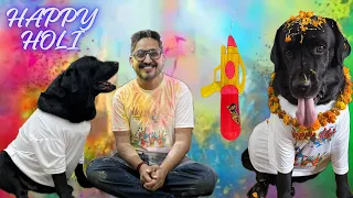 Holi Celebration With My Dog | Lucky Ne Kheli Holi