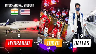 FIRST TIME travelling to USA 🇺🇸 INTERNATIONAL STUDENT ||USA లో మొదటిసారి || HYD ✈️TOKYO✈️DALLAS