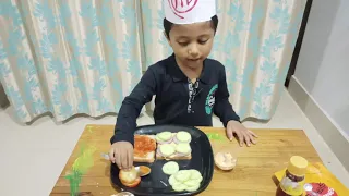 Healthy Ingredients Fireless cooking | Sandwich making| Junior chef l 3years  kid speech on sandwich