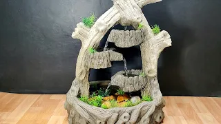 Very nice garden waterfall fountain making at home