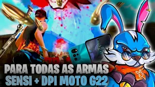 ATUALIZADA!! MELHOR SENSIBILIDADE E DPI MOTO G22 NOVA ATUALIZAÇÃO FREE FIRE 2024