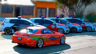 PASSEI na BLITZ e DEI FUGA COM o SUPRA do BRIAN na POLÍCIA MILITAR no FORZA HORIZON 5
